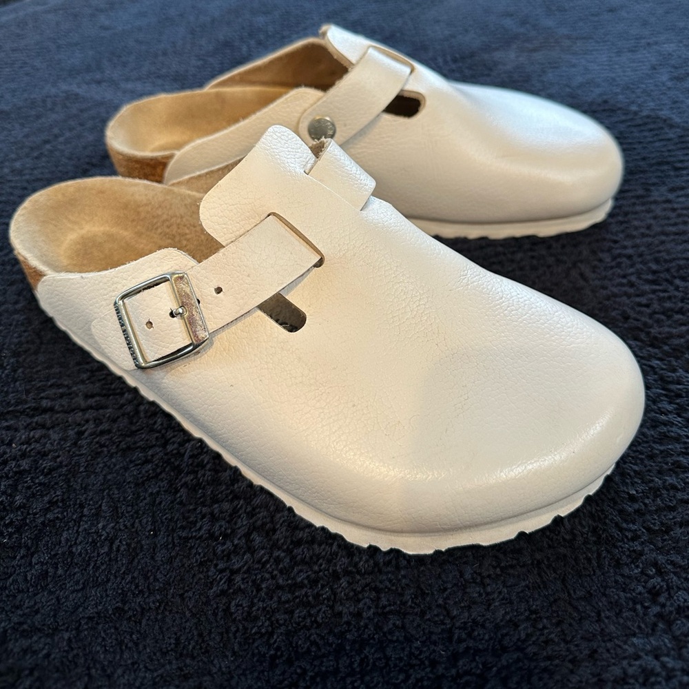 Birkenstock Nubuck Leather Boston Clogs Size 7M Like New German Made